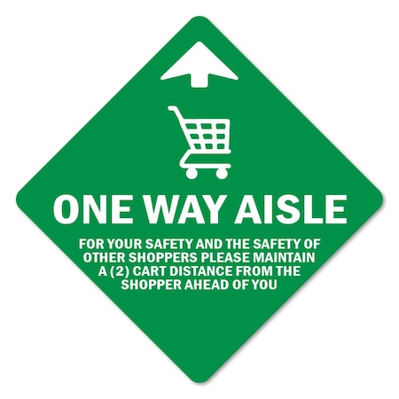 SIGNMISSION One Way Aisle For Your Saftety Non-Slip Floor Graphic, 12PK, 16 in L, 16 in H, FD-X-16-12PK-99981 FD-X-16-12PK-99981